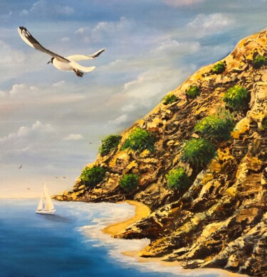Pintura intitulada "Seagull" por Oksana Zaskotska, Obras de arte originais, Óleo