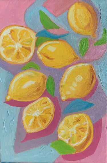 Pittura intitolato "Citrus fruits" da Olga Karlina (Olga Karlina), Opera d'arte originale, Olio