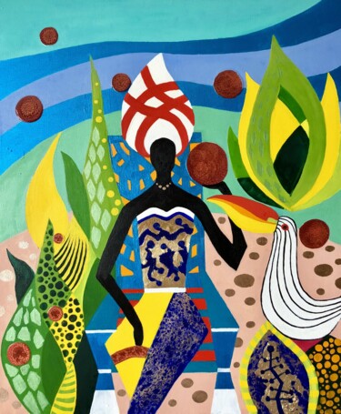 Pintura titulada "Плодородие" por Ol Ga Koroteeva, Obra de arte original, Oleo Montado en Bastidor de camilla de madera