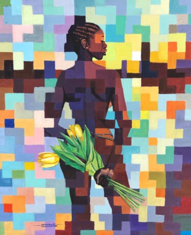 Картина под названием "Selfless Vaunt" - Olamilekan Okunade, Подлинное произведение искусства, Акрил