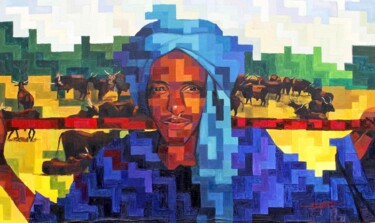 Painting titled "Misunderstood Nomad" by Olamilekan Okunade, Original Artwork, Oil