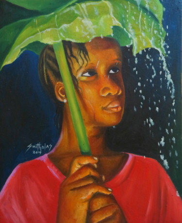Peinture intitulée "Rain Effect" par Olaoluwa Smith, Œuvre d'art originale, Huile