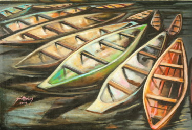 Peinture intitulée "Canoe Series" par Olaoluwa Smith, Œuvre d'art originale, Acrylique