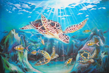 Pintura intitulada "Underwater" por Olaoluwa Smith, Obras de arte originais, Acrílico