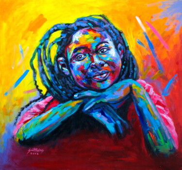 Schilderij getiteld "Morning Thought" door Olaoluwa Smith, Origineel Kunstwerk, Acryl