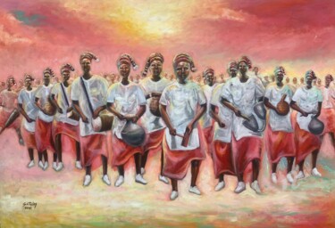 Картина под названием "Igbo Amaka Traditio…" - Olaoluwa Smith, Подлинное произведение искусства, Акрил
