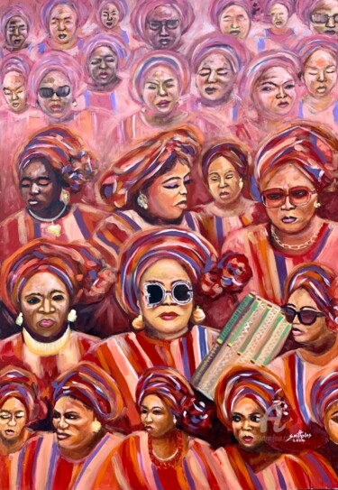Painting titled "OJude Oba Festival" by Olaoluwa Smith, Original Artwork, Acrylic