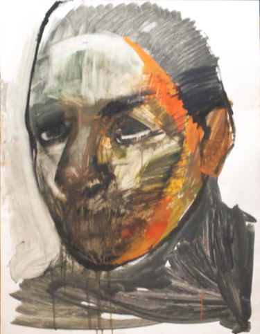 Peinture intitulée "Visage" par Olga Rocher, Œuvre d'art originale, Gouache