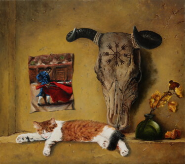 Painting titled "Dreams" by Oleg Baulin, Original Artwork, Oil Mounted on Wood Stretcher frame