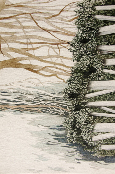 "Ast, Holz, Grün" başlıklı Tablo Oleg Breininger tarafından, Orijinal sanat, Suluboya
