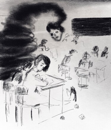 Digitale Kunst getiteld "A girl in the class…" door Oleg Khe, Origineel Kunstwerk, Digitaal Schilderwerk