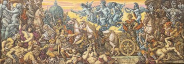 Pittura intitolato "Триумф Цезаря" da Oleg Litvinov, Opera d'arte originale, Olio