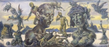 Painting titled "Теория ядерной зимы" by Oleg Litvinov, Original Artwork, Oil
