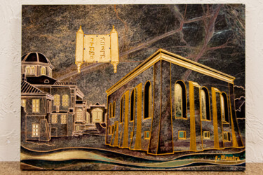 Malerei mit dem Titel "The Olodnaya Synago…" von Oleg Popelskii, Original-Kunstwerk, Acryl