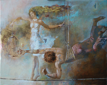 Картина под названием "баланс" - Oleg Tchoubakov, Подлинное произведение искусства, Масло