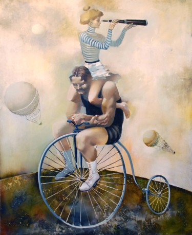 Картина под названием "путешествие" - Oleg Tchoubakov, Подлинное произведение искусства, Масло