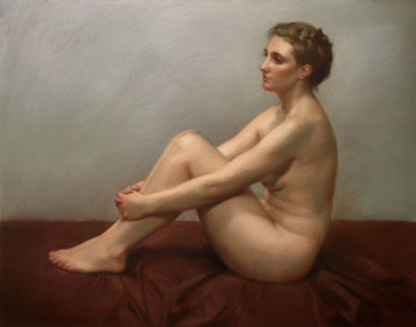 Pintura intitulada "Nude" por Oleg Sergeev, Obras de arte originais, Pastel