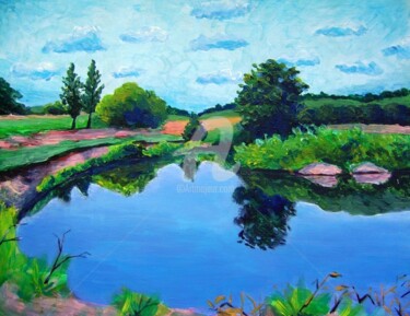 Картина под названием ""Рай рыболова" (201…" - Олег Штомпель, Подлинное произведение искусства, Масло