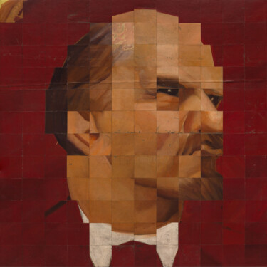 Malarstwo zatytułowany „Recycled Lenin #15” autorstwa Oleksandr Balbyshev, Oryginalna praca, Olej Zamontowany na Drewniana r…