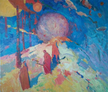 Pintura intitulada "THOUGHTS_" por Oleksandr Khrapachov, Obras de arte originais, Óleo