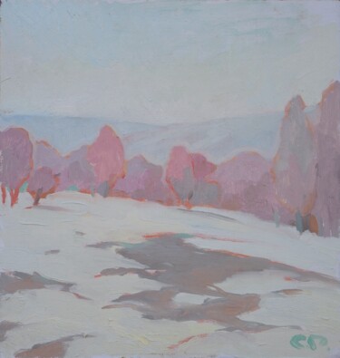 Ζωγραφική με τίτλο "Pink trees" από Oleksandr Pavlenko, Αυθεντικά έργα τέχνης, Λάδι