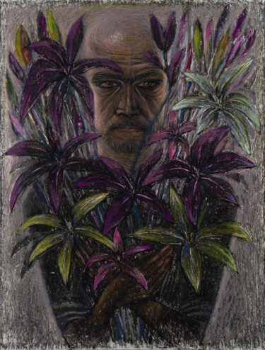 Malerei mit dem Titel "Self-Portrait" von Oleksandr Puchkov, Original-Kunstwerk, Pastell