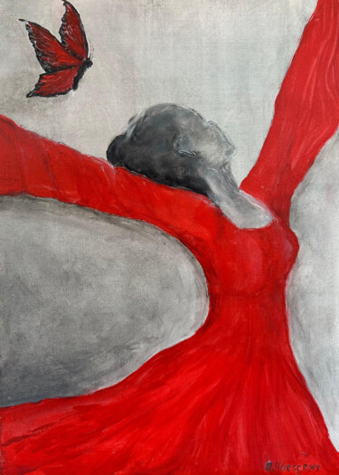 Malerei mit dem Titel "Un vol" von Oleksandra Horscroft, Original-Kunstwerk, Acryl