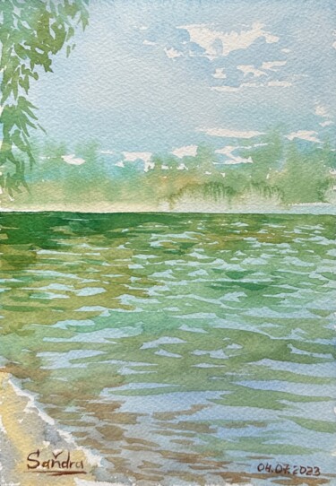 Картина под названием "Летняя свежесть" - Oleksandra Padushyna, Подлинное произведение искусства, Акварель