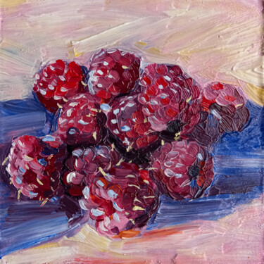 Malerei mit dem Titel "Raspberries" von Oleksandra Velychko, Original-Kunstwerk, Öl