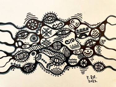 「Conscious path」というタイトルの絵画 Olena Kovalenkoによって, オリジナルのアートワーク, マーカー