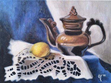 "Tea with Lemon" başlıklı Tablo Olena Kucher tarafından, Orijinal sanat, Petrol