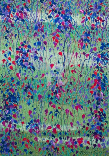 绘画 标题为“Rideau d'automne 2” 由Olena Polovna, 原创艺术品, 粉彩