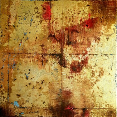 Malerei mit dem Titel "Gold  abstract pain…" von Olena Topliss, Original-Kunstwerk, Öl