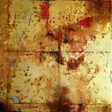 Pittura intitolato "Gold  abstract pain…" da Olena Topliss, Opera d'arte originale, Olio