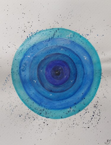 Painting titled "Infinity" by Olena Yemelianova, Original Artwork, Watercolor