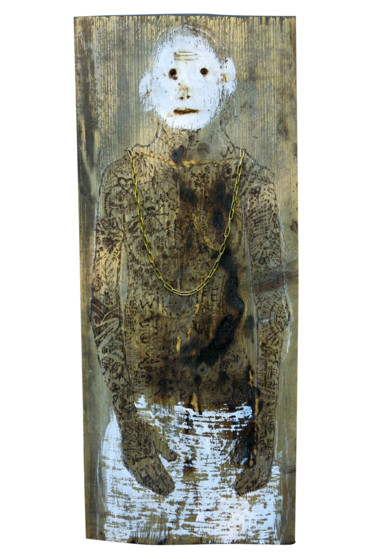 Skulptur mit dem Titel "Stylish" von Olesia Krivolapova, Original-Kunstwerk, Holz