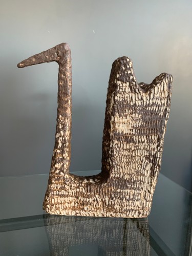 Sculpture intitulée "Corn bird" par Olesia Dvorak-Galik, Œuvre d'art originale, Argile