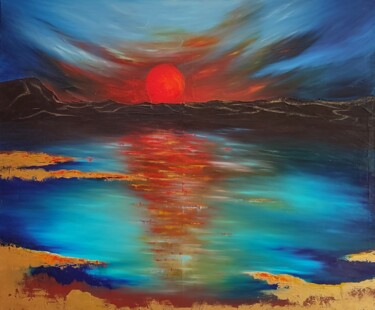 Pintura titulada "Sunset" por Olesia Lebedenko, Obra de arte original, Oleo Montado en Bastidor de camilla de madera