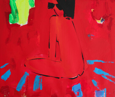 绘画 标题为“red nude” 由Olesia Lishaeva, 原创艺术品, 丙烯