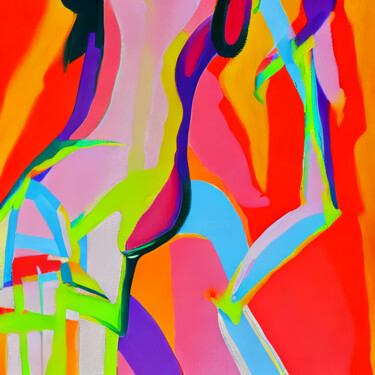 Картина под названием "A Vibrant Abstract…" - Olesia Lishaeva, Подлинное произведение искусства, Акрил