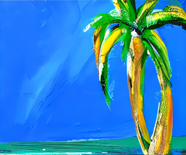 Pintura intitulada "Две пальмы" por Olesia Lishaeva, Obras de arte originais, Acrílico