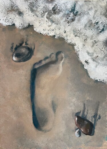 Pintura intitulada "Footprints of Summe…" por Olesya Izmaylova, Obras de arte originais, Acrílico