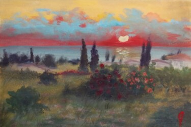 Pintura titulada "Sunset for a dream" por Olesya Nikolaeva, Obra de arte original, Pigmentos