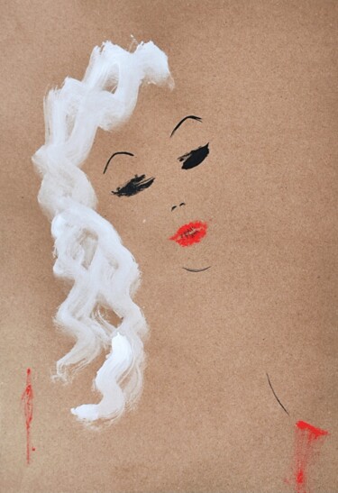 Tekening getiteld "Glam beauty" door Olesya Nikolaeva, Origineel Kunstwerk, Inkt