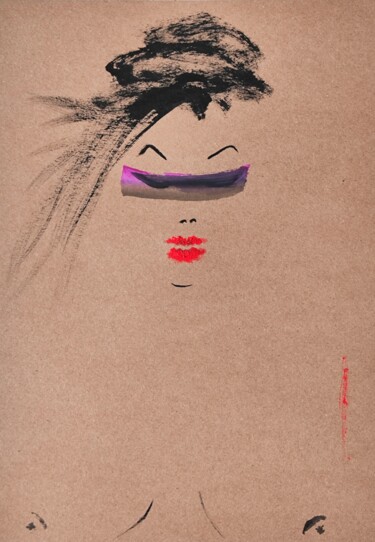 Dessin intitulée "Erotic mood" par Olesya Nikolaeva, Œuvre d'art originale, Encre