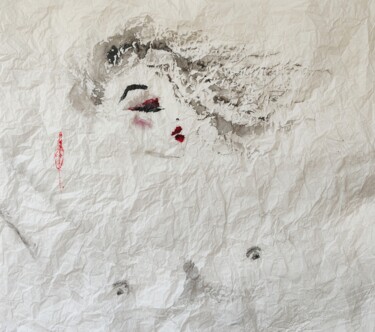 Drawing titled "L'éveil de la beauté" by Olesya Nikolaeva, Original Artwork, Ink