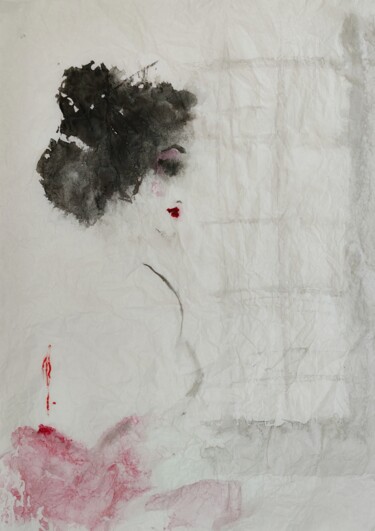 Tekening getiteld "Charm of Geisha" door Olesya Nikolaeva, Origineel Kunstwerk, Inkt