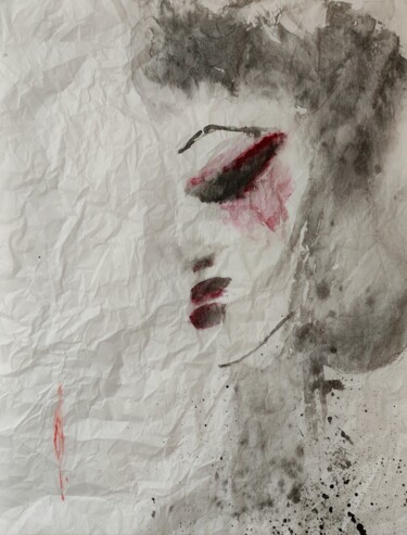 Drawing titled "Geisha's vibes" by Olesya Nikolaeva, Original Artwork, Ink