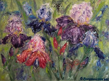 Painting titled "Iris" by Olga Baryshnikova, Original Artwork, Oil