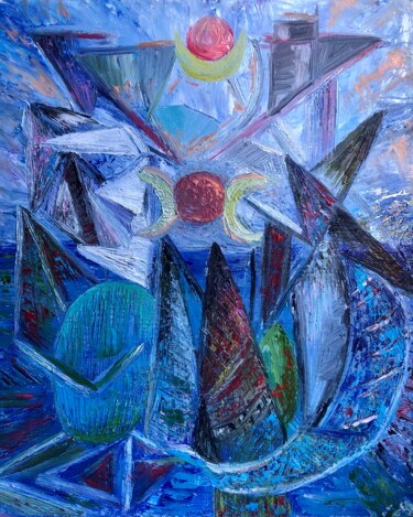Картина под названием "L’aube de la vie" - Olga Baryshnikova, Подлинное произведение искусства, Масло Установлен на Деревянн…